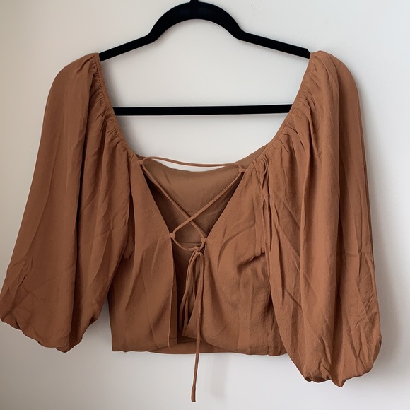 brown crop top - Picture 2 of 3